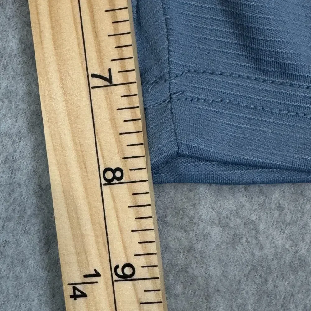 RBX Men's Athletic Shorts Large L Slate Blue Interlock Stripe Zip Pockets 8